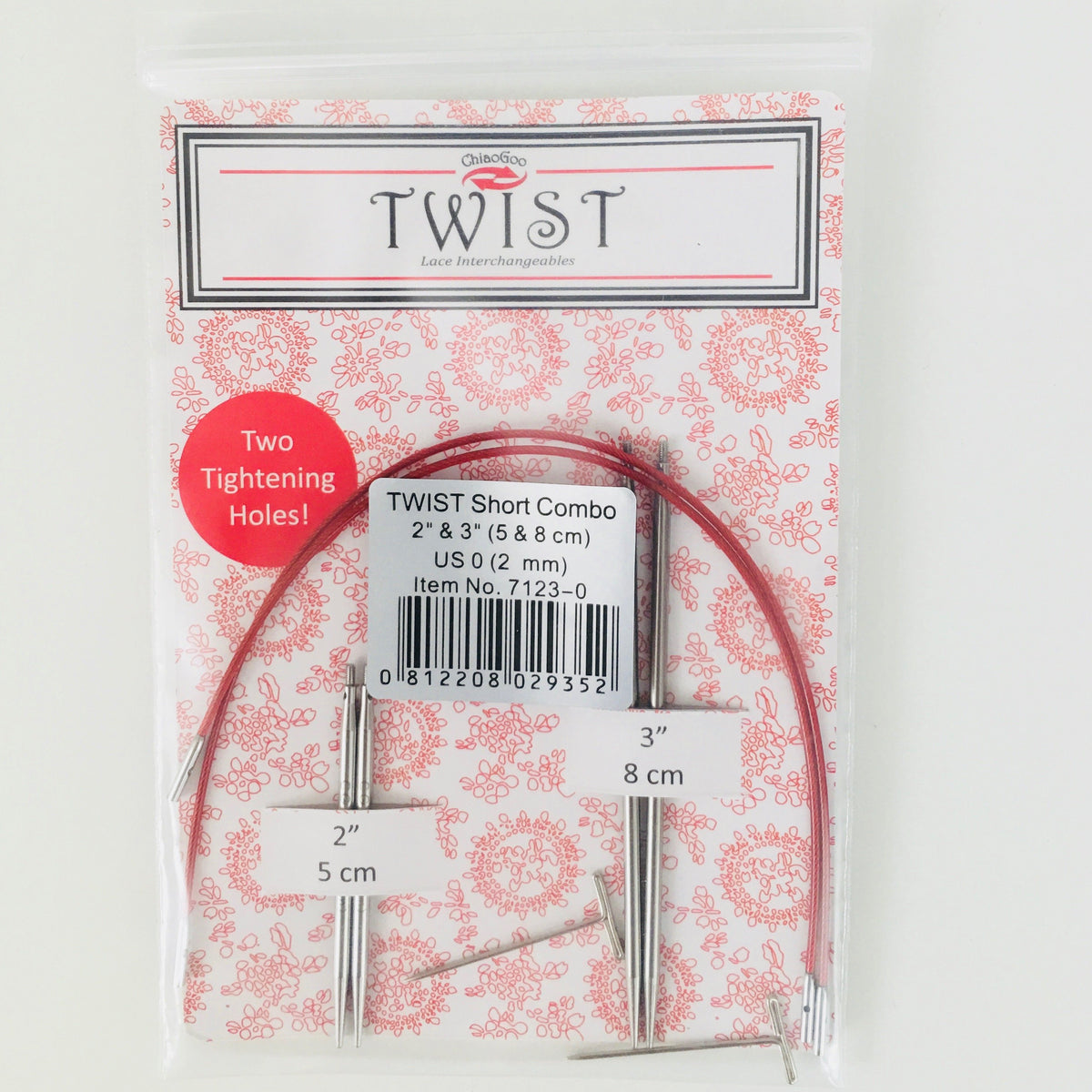 TWIST Interchangeable Tip Short Combo 2" & 3" (5 & 8cm) Shorties ChiaoGoo