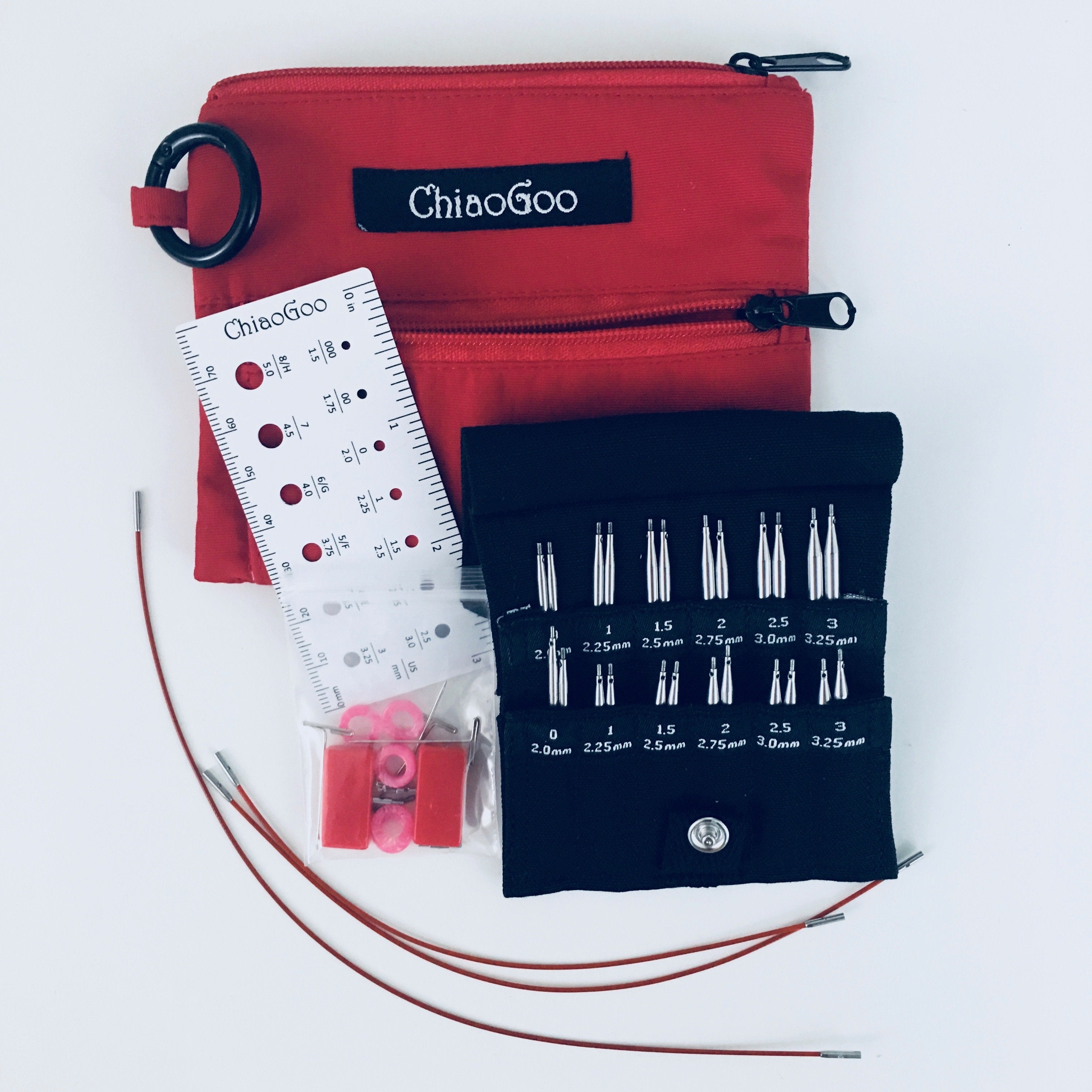 ChiaoGoo Twist Shorties Red Lace Mini Tips 2 & 3 Interchangeable Needle  Set