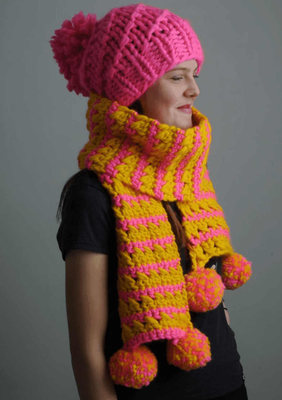 Winter Sun Scarf CROCHET Pattern by Mrs Moon Tribe Yarns, London