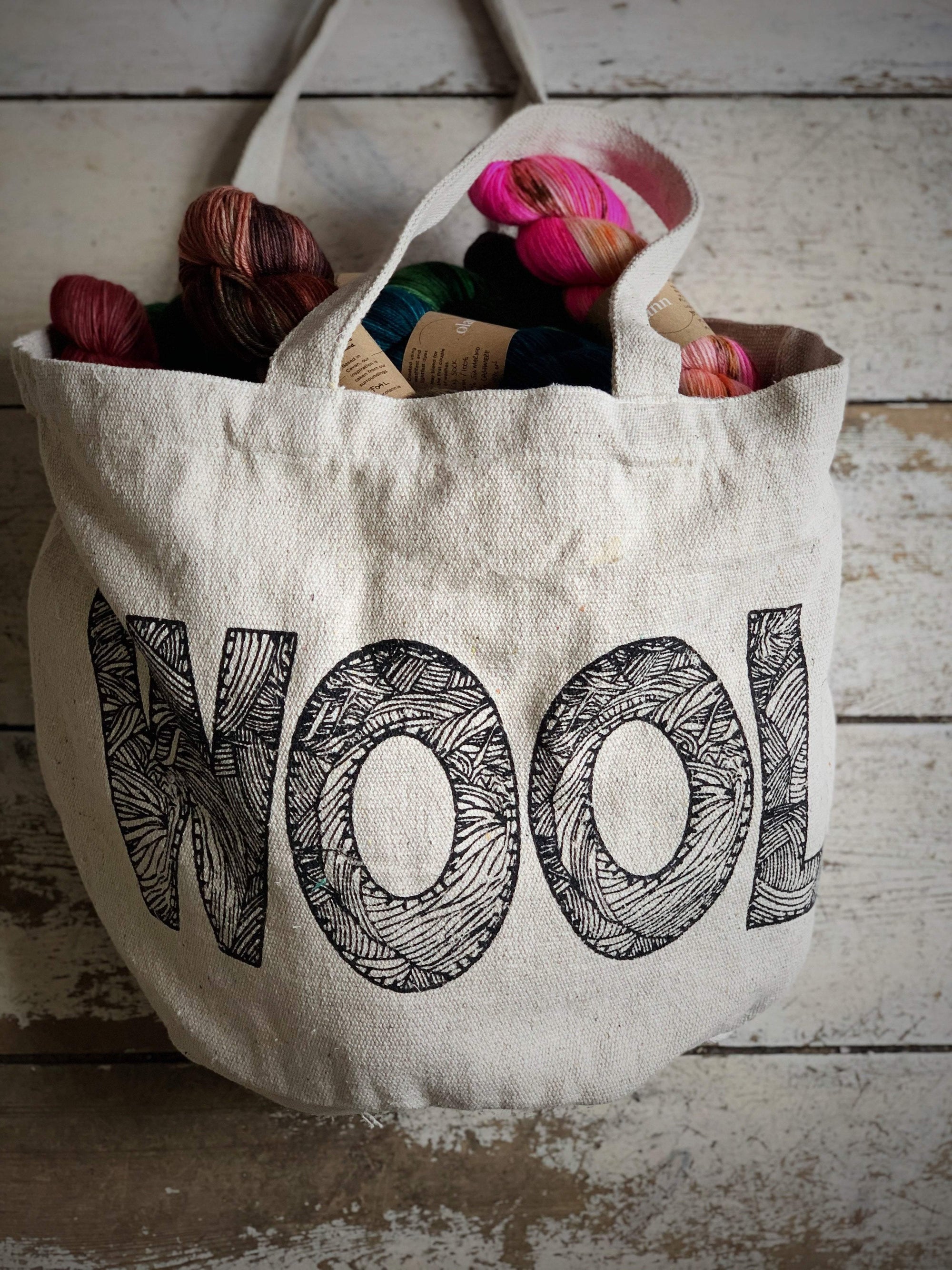 "Wool" Fabric Bucket Bag tribeyarns