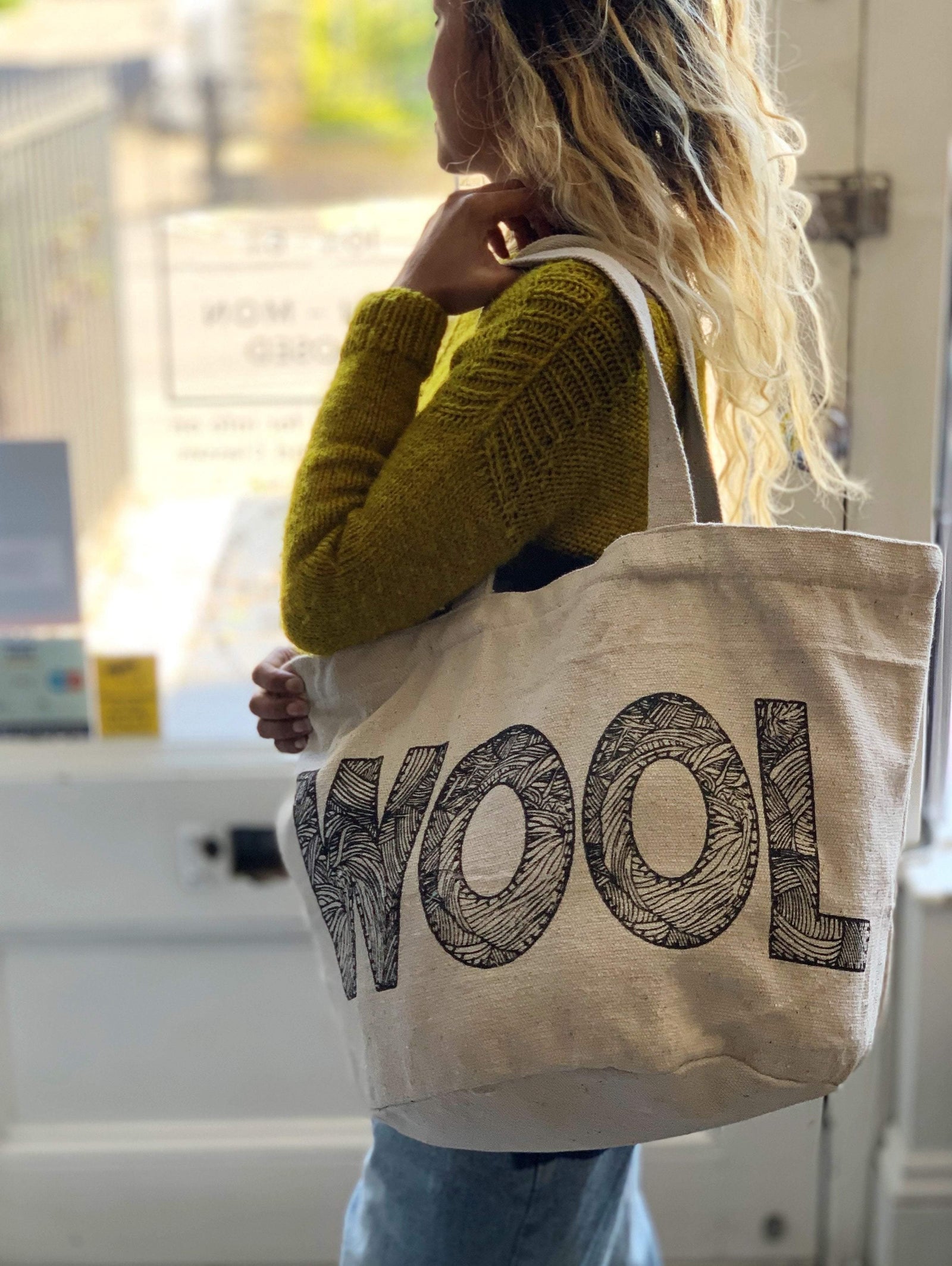 "Wool" Fabric Bucket Bag tribeyarns